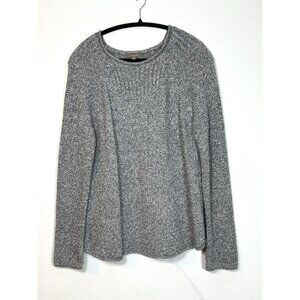 Lilla P Knit Navy + White Marled Textured Sweater Size‎ Large Crew Neck